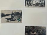 an old photo of a group of people riding on a horse drawn carriage
