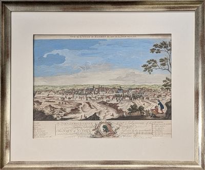 tableau représentant une vue d'une ville bondée