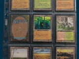 a lot of cards that are in a plastic holder
