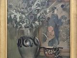 une peinture de fleurs dans un vase sur une table