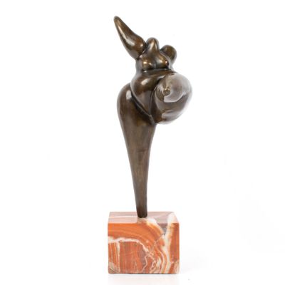 ECOLE CONTEMPORAINE Danseuse sculpture en bronze à patine br…