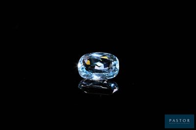 a blue diamond on a black background