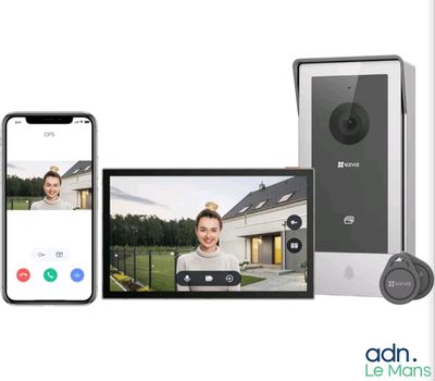 a couple of smart devices sitting next to each other on a table