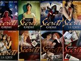 several covers of a series of novels are shown on a shelf