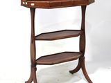 an image of a wooden table with three shelves