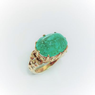 Bague émeraude de Colombie, huilage modérée, LGP 2026, montu…