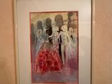 a picture of a picture of a woman in a red dress