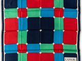 Foulard de poche carré en soie Lanvin, disponible en rouge, bleu, vert et rouge