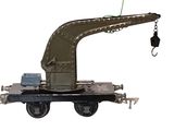 a crane that is attached to a train on a white background