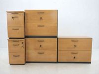 Lot de 5 caissons de bureau en mélaminé :