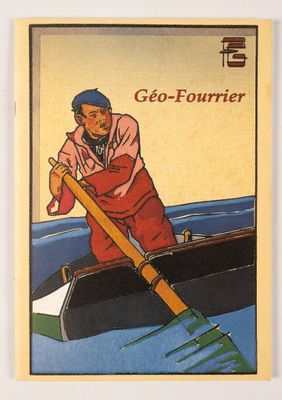une affiche représentant un homme ramant sur l'eau