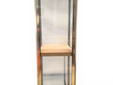 une photo d'une vitrine en métal et en bois dotée d'une porte vitrée