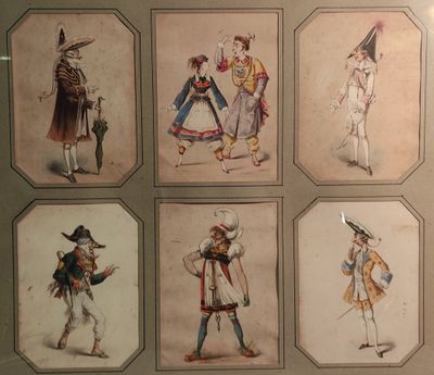six photos de personnes vêtues de costumes différents