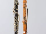 two different types of musical instruments on display