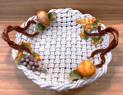 Grande Coupe à fruits (éclats, manques) Diam 50cm