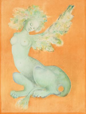 an image of a painting of a woman sitting on the ground