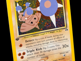 une carte sur laquelle figure l'image d'un personnage de Pokémon