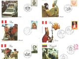 une image représentant un ensemble de timbres sur lesquels figurent des portraits de personnes