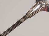 a silver spoon with a spoon handle on top of it