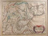 an old map of the kingdom of england in a wooden frame
