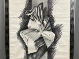 dessin au crayon représentant un homme portant un chapeau