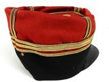 an image of a red and black hat on a white background
