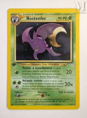 a close up of a pokemon card with a purple dragon on it