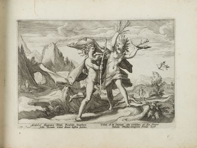 un dessin représentant un homme et une femme qui se battent dans les bois