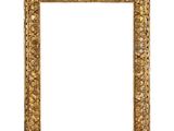 un cadre en vieil or orné d'un motif décoratif sur fond blanc