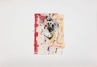 une image représentant un tableau accroché à un mur blanc, encadré d'une bordure rouge et jaune