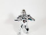 silver figurine of a man holding a baseball bat on a white background