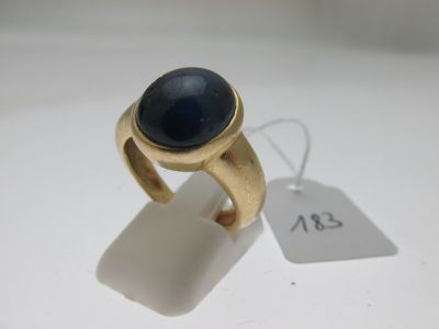 l'image d'une bague en or ornée d'une pierre bleue