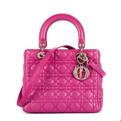 DIOR - SAC à main modèle "Lady Dior" en cuir de veau matelas…