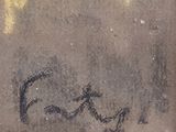 painting of a dog and a cat on a sidewalk with graffiti