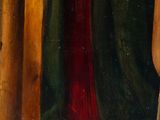 a painting of a woman in a green cloak and red dress