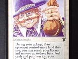 a picture of a card with a picture of a man holding a bag