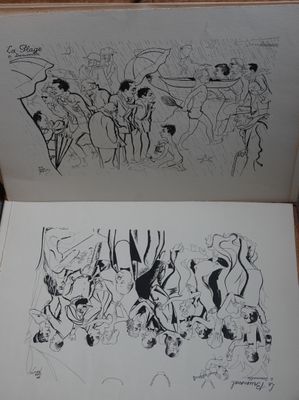 LOT de dessins, gravures, plans d'architecture. - Photo 1