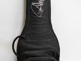 a close up of a guitar case on a white background