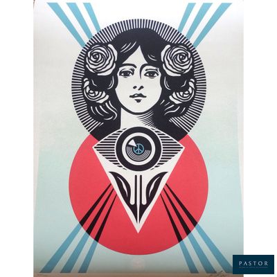 a poster of a woman with an eye in her hair