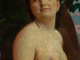 an image of a painting of a woman with flowers in her hair