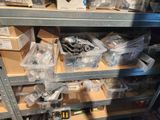 many boxes of assorted items on a shelf