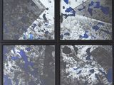 a picture of a picture of a window with blue paint on it