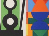 a picture of a painting with a clock on it