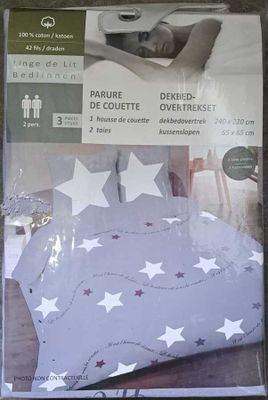 55 / Parure de lit - 100% coton - Housse de couette 24…