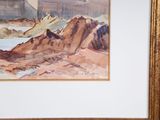 a picture of a painting of a desert scene