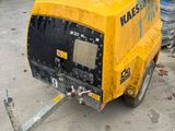 a small yellow truck with a hose attached to it