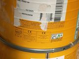 a yellow barrel with a barcode on it