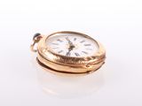 an image of a gold pocket watch with roman numerals on the face