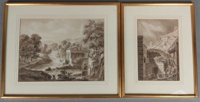 deux tableaux encadrés accrochés au mur