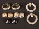 three pairs of rings, a ring, and a pair of earrings